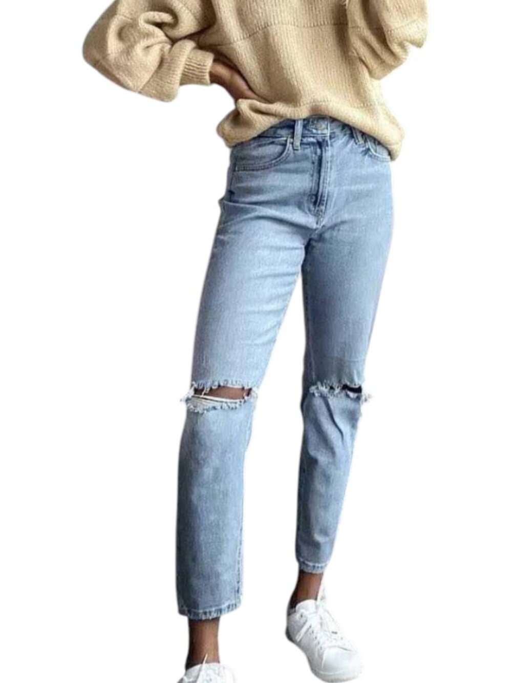 Wild Fable Super-High Rise Distressed Mom Taper Jeans sz 6 NEW